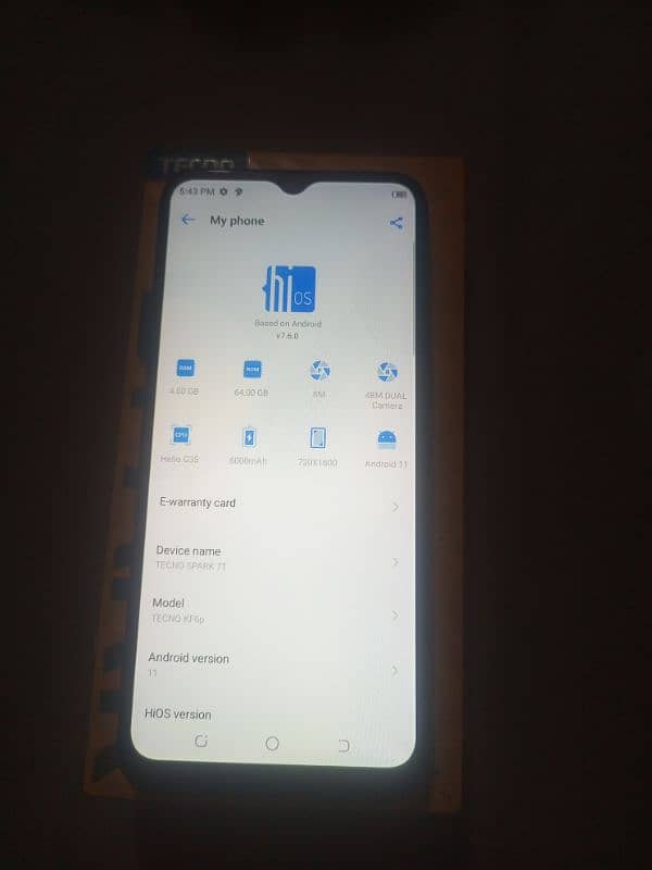 Tecno spark 7T 4GB Ram 64GB Rom Dual sim pTa official approved. 5