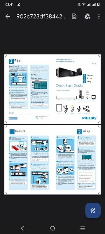 Philips home theatre system model no sw6 100/98 7