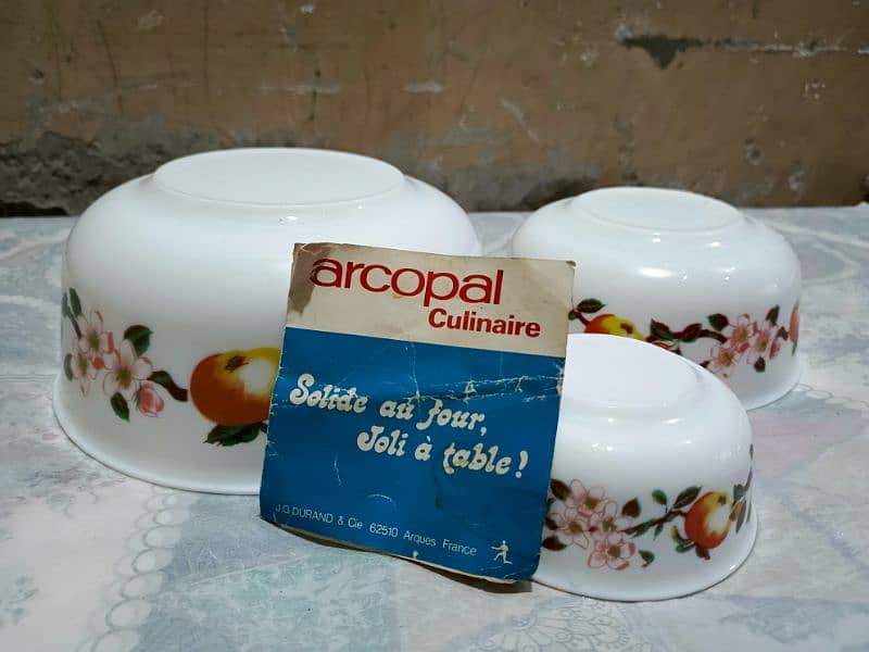 Arcopal bowll three size new condition imported 1