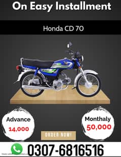 Honda CD 70 2024 bike  on Easy Installment