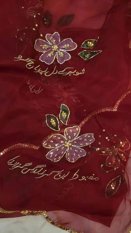 Handpainted casual and nikkah dupattas 2