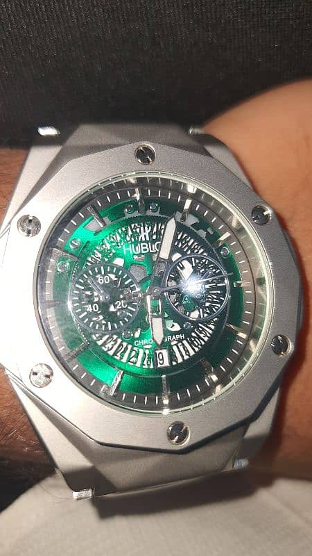 Hublot Geneve Chronograph Watch Green dial 2