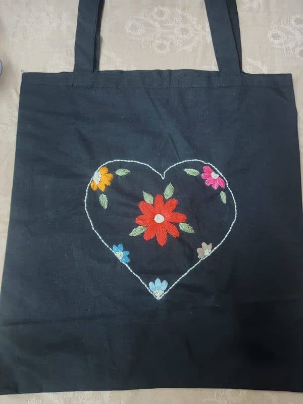 Hand embroidery tote bag 1