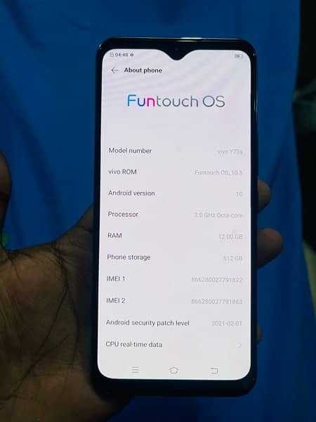 vivo Y73s (12gb/512gb)”imported”urgent Sale. 0/3/0/6/4/3/9/8/4/3/0 5