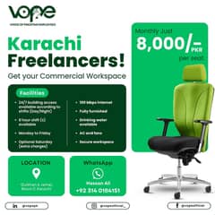 Co-Working/Shared Space for just PKR 8,000 Per Seat with everything