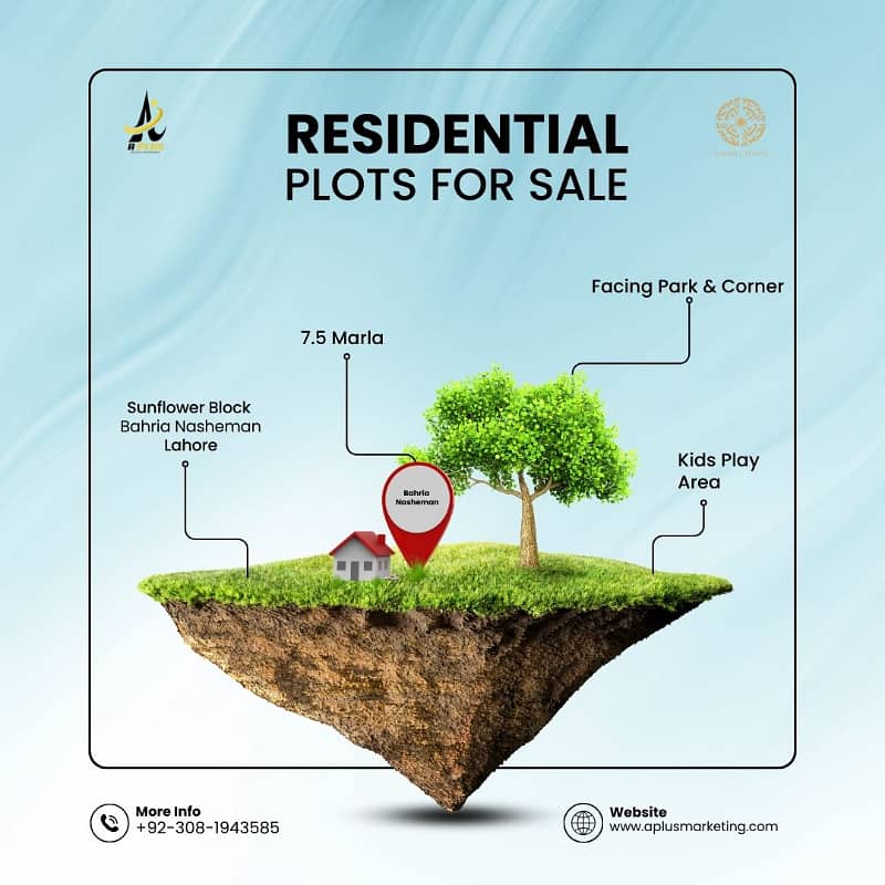 7.5 Marla Corner & Facing Park Plot For Sale Bahria Nasheman Lahore 5