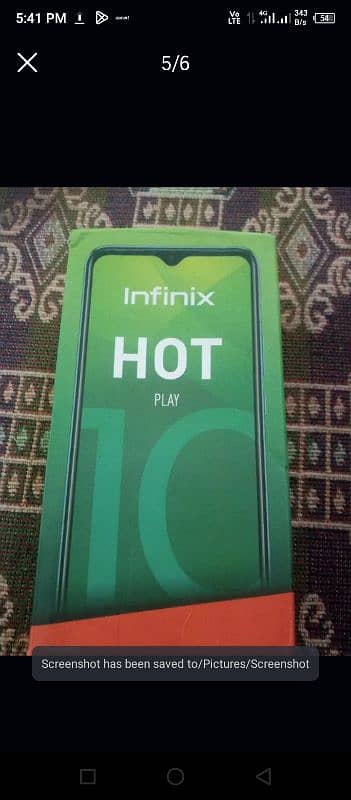 infinix hot 10 play with box condition 10,10 4