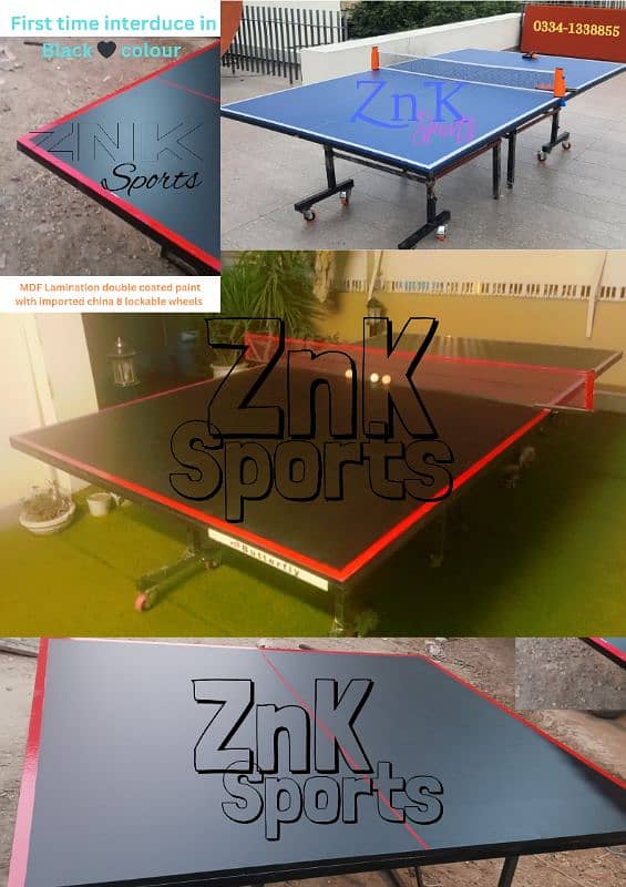 Black Colour Table Tennis Table 0