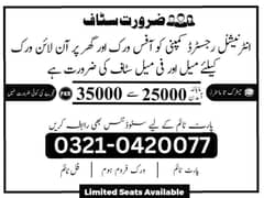 Part time full time Male Female staff required, Matric to Master.