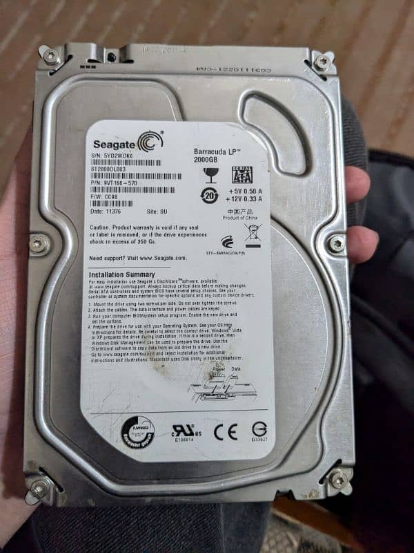 Seagate 2 TB HDD 0