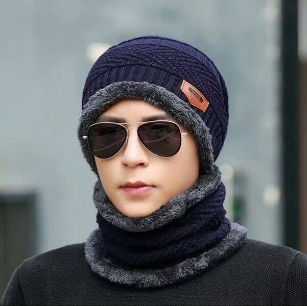 Warm wool Beanie and Neck Warmer set-2 Pcs For Cold Weather Comfort 0