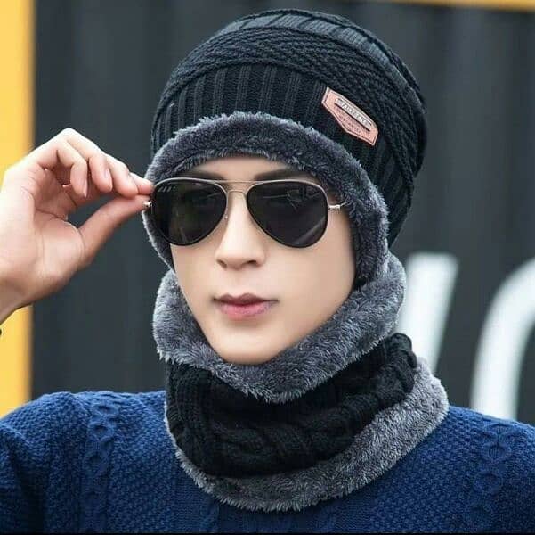 Warm wool Beanie and Neck Warmer set-2 Pcs For Cold Weather Comfort 5