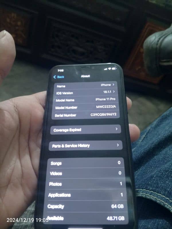 iphone 11pro black color 64 gb 74 bettery 2