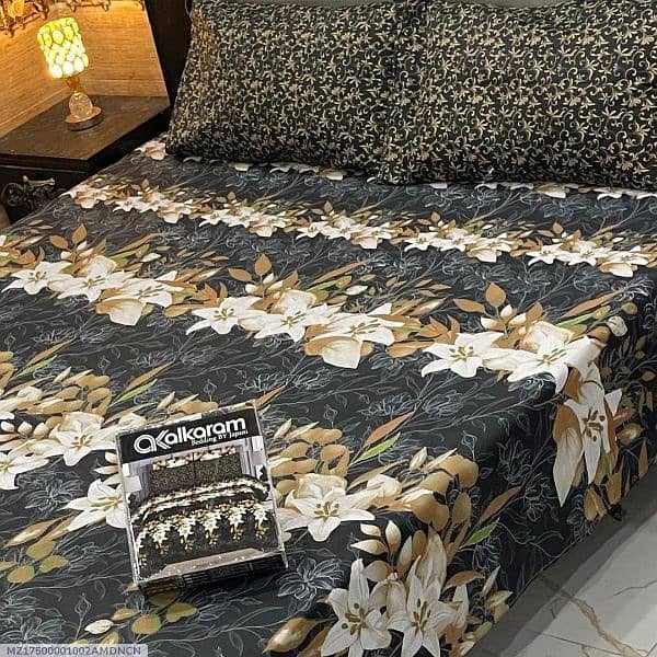 cotton salonica  printed double bed sheet , contac nbr 03099518042 1