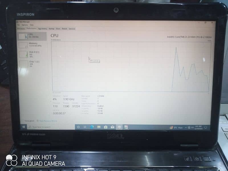 DELL I3 2ND 4GB RAM 128SSD FOR SALE. BATTERY TIMING 30 SEY 35 MINT 6