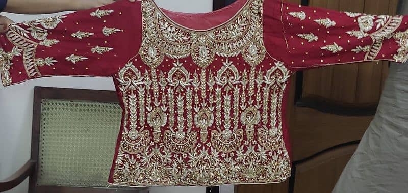 Red Bridal Lahanga dress for sale - worn once 3