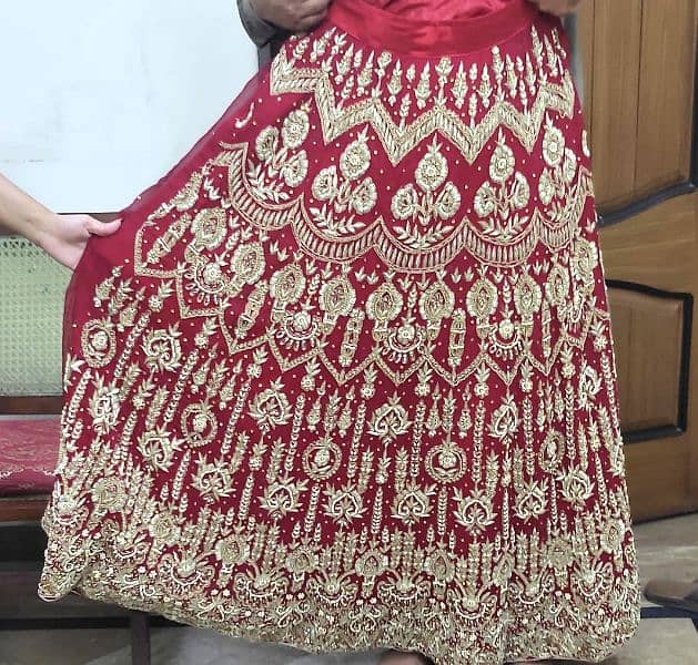 Red Bridal Lahanga dress for sale - worn once 4