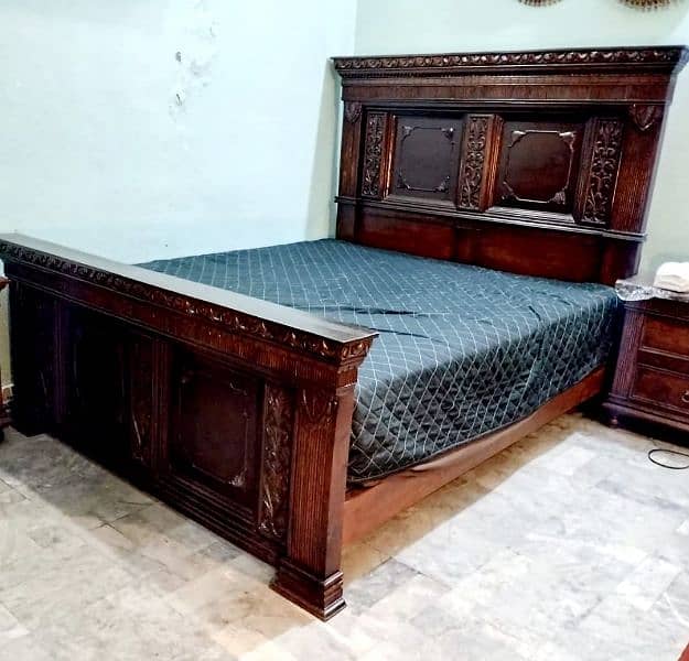 solid bed with side tables 5