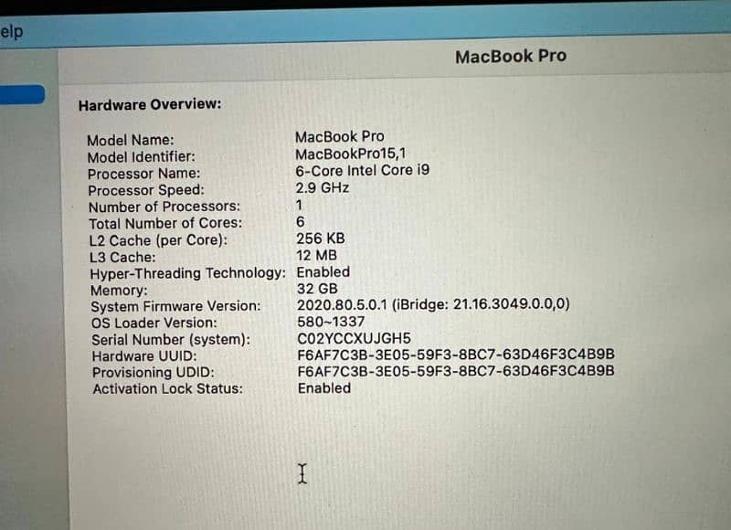 Apple macbook pro 32gb core i9 2018, 15" 18 batry cycles  lik brnd new 2