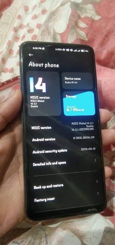 Redmi mi 10T 8+5/128 pta approved completed saman 2