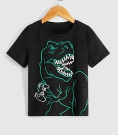 1 Pc stitched cotton Tee shirts-green T Rex Graphic Tee