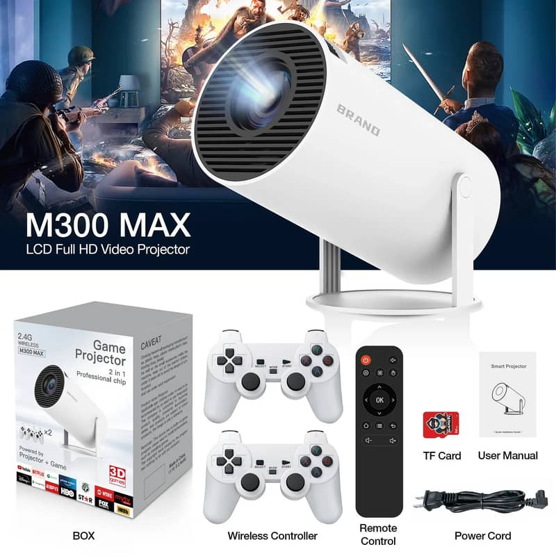 M300 MAX Projector Android 11 + 46000 Games 0