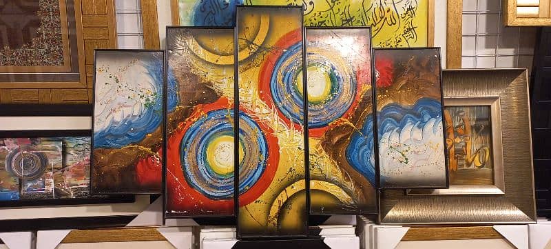 Abstract art Hand made 5pcs set wall hanging 0