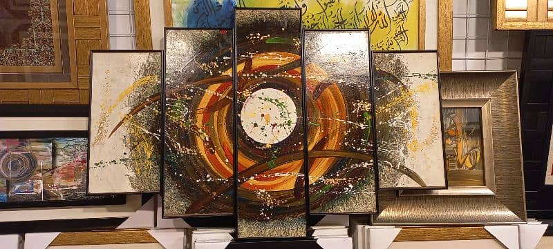 Abstract art Hand made 5pcs set wall hanging 4