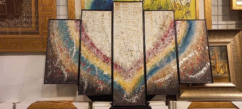 Abstract art Hand made 5pcs set wall hanging 6