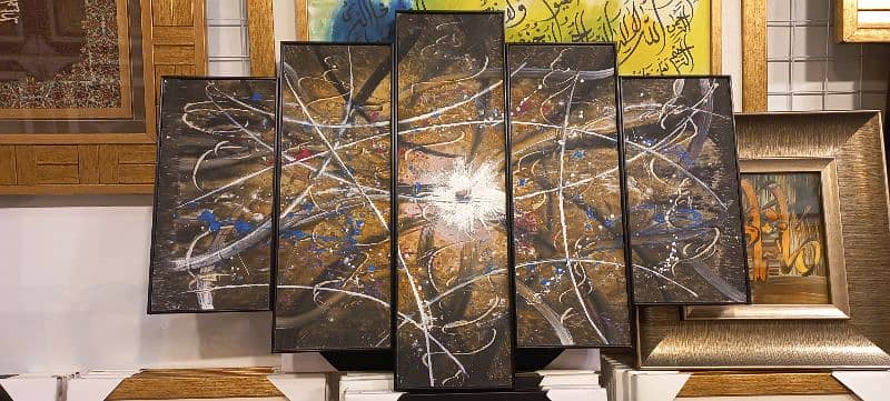 Abstract art Hand made 5pcs set wall hanging 10