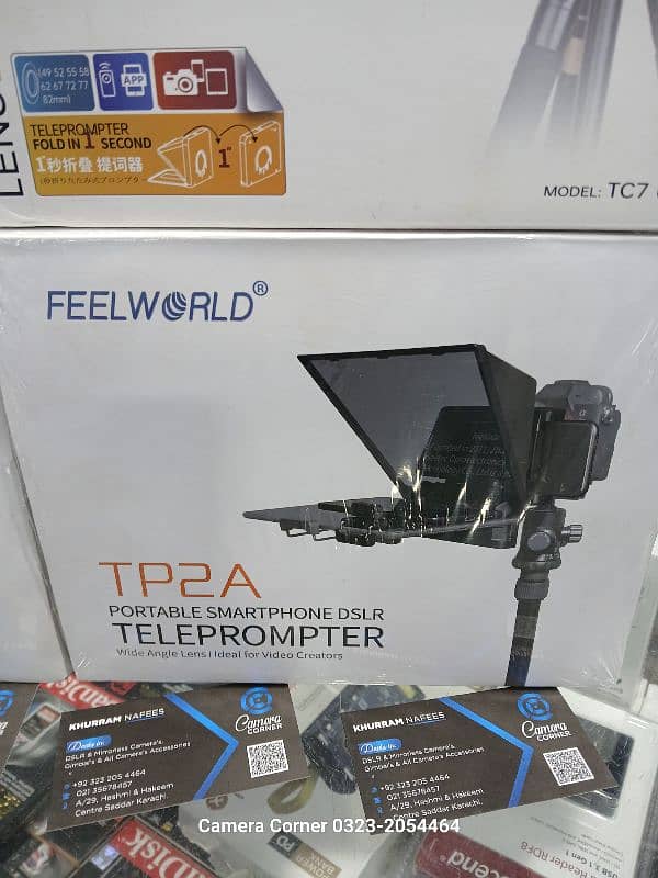 Teleprompter 7 inch 8 inch and 10 inch FeelWorld and Lens Go 1