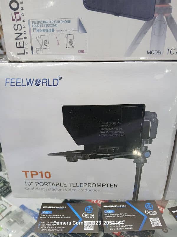 Teleprompter 7 inch 8 inch and 10 inch FeelWorld and Lens Go 4