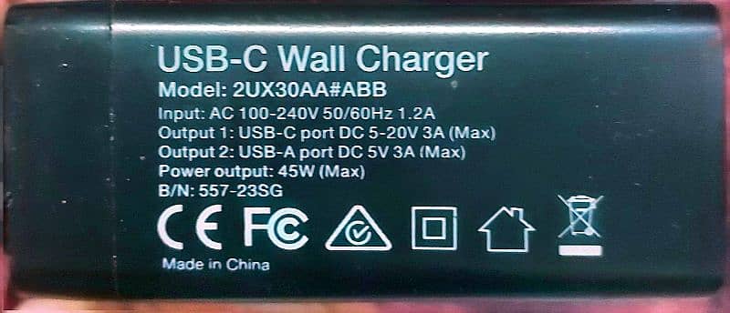 hp USB-C Wall Charger 45W 6