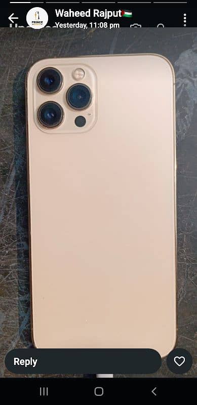 IPHONE 12 PRO MAX 256GB GOLD PTA APPROVED With box cabel 0