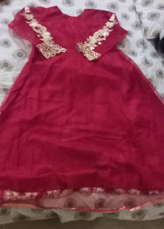 Red Maxi type frock 1