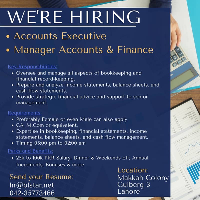 Snr. Truck Dispatcher, Manager Accounts & Finance, Acnts Executive, 0