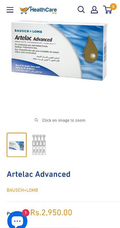 Artelac Advanced Box of 30 dose Only Rs. 1800 1