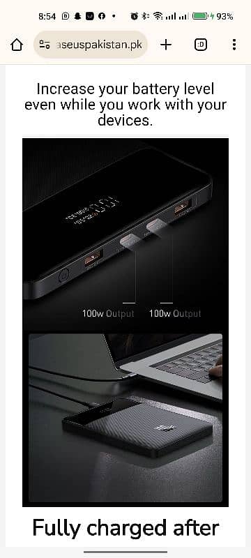 Baseus Blade Series 100W Laptop Fast Charging Power Bank 20000mAh 6