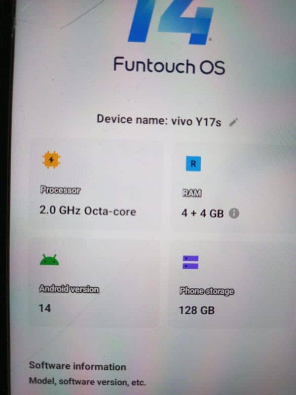 Vivo Y17s 4+4gb 128gb storage 2