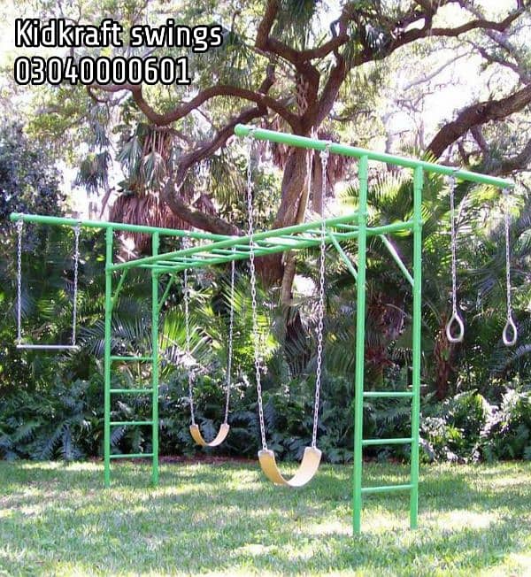 Slide, Swings, Merry go round, indoor play set, Monkey bar, Climber, 3