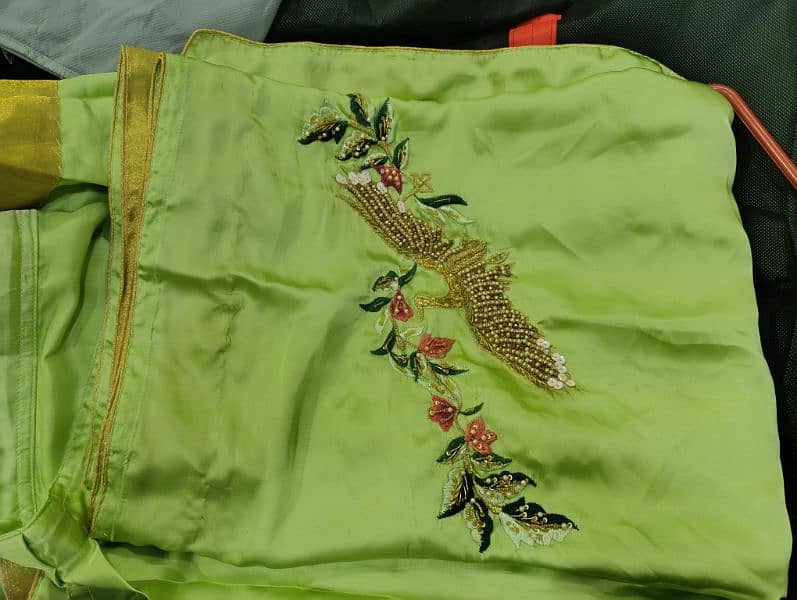 Adda work Silk Saree for sale in Lahore 2