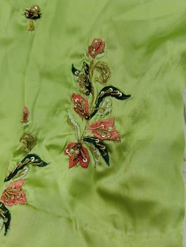 Adda work Silk Saree for sale in Lahore 4