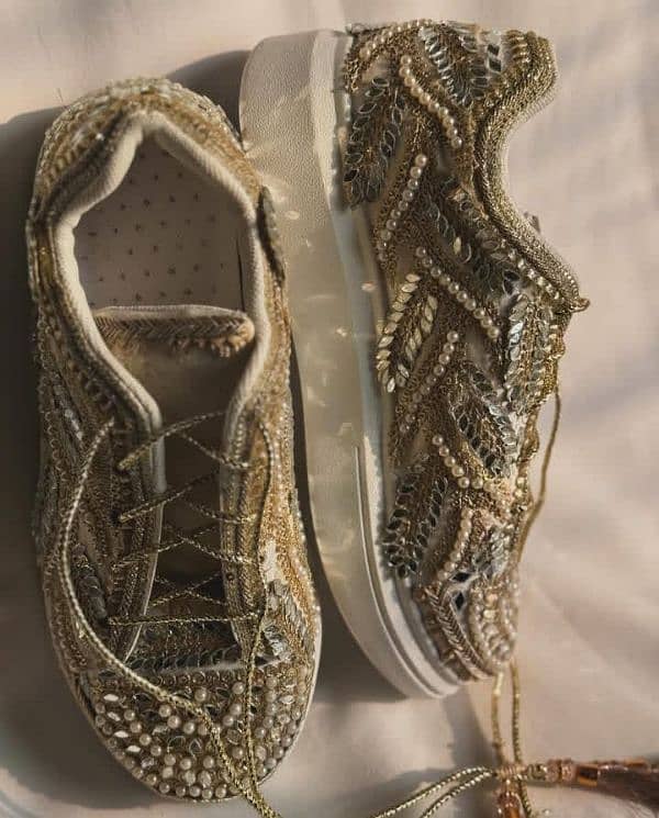 "WALK DOWN THE AISLE IN STYLE! Fancy Bridal Sneakers for Sale!" 1