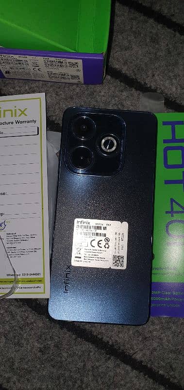 infinix hot 40i 4+4gb ram 128gb 10by10 conditon With warranty with box 7