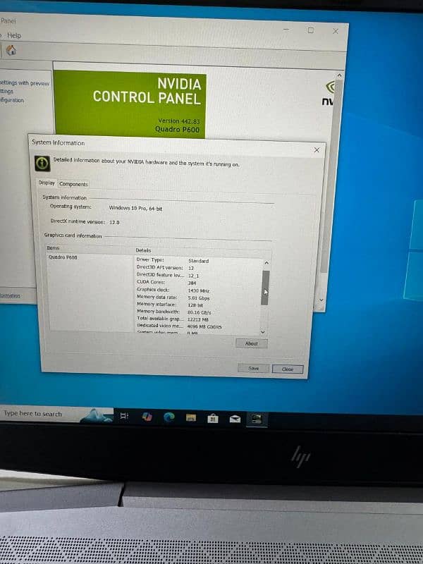 Hp zbook 15v-g5 Ci7-8th generation 4gb GPU Nvidia Quadro p600 14