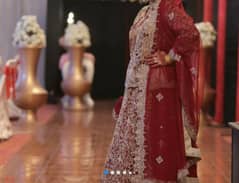 Maroon Barat bridal dress