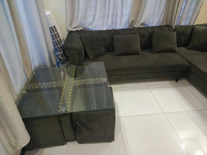 Bed set and sofa set with table and matress for sale 1