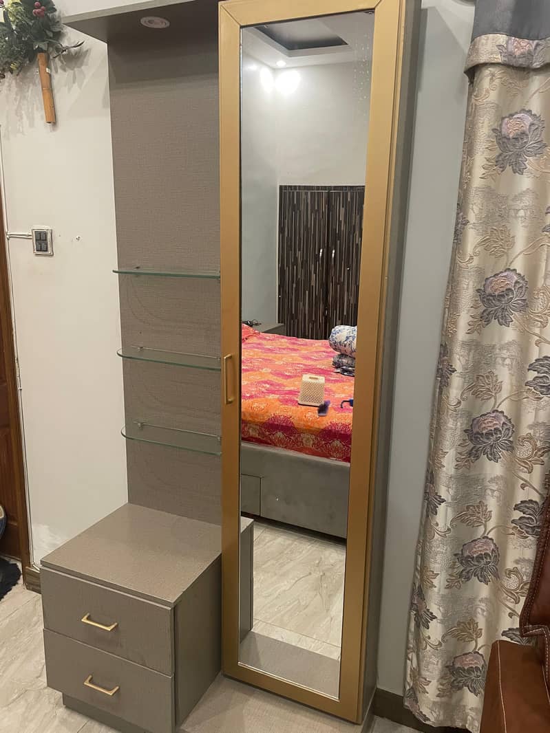 Branded Bed with Storage Side Tables and Dresser like new 12