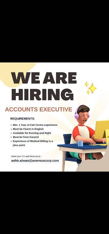 Accounts Executive Required for Medical Billing 0