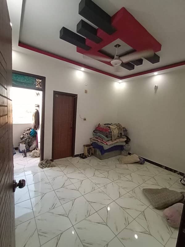 4 rooms Portion on 3rd floor for RENT 2 bed D. D flat in North karachi 5c2, 24000 rent 12